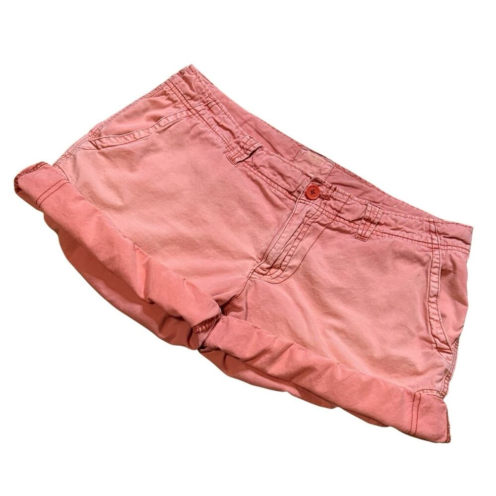 Vintage Y2K American Eagle Outfitter Women’s Roll Up Hem Peach Shorts Size 12 - Picture 5 of 16